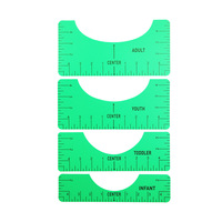 4 Pcs Instrument de dessin technique en plastique portable Règle d'alignement pour t-shirt Guide de placement pour kit de couture