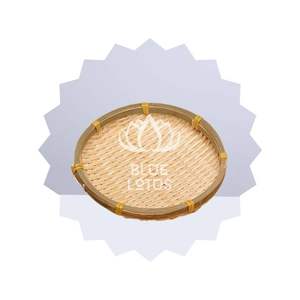 MEILLEUR PRIX Plateau en bambou bleu lotus fait à la main 2025 Plateau en bambou naturel pour la salle à manger - Product Image 1