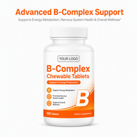 Comprimés à croquer de Vitamines B Complexes sous Marque Blanche, Multi-vitamines B pour Adultes, Adolescents et Femmes Enceintes, Complément Alimentaire