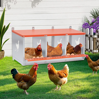 Entrepôt USA 2026 – Promotion : Nid à poules mural en métal à 3 compartiments, aération optimisée, galvanisé, pour une collecte facile des œufs, aucun assemblage requis