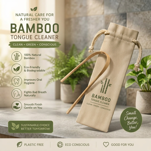 Nettoyeur et brosse à langue en bambou naturel, écologique, biodégradable, portable, outil d'hygiène bucco-dentaire pour une utilisation quotidienne à domicile - Product Image 3