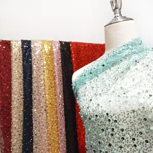 2024 grosir kualitas tinggi 3D manik-manik renda Afrika renda kain untuk gaun pernikahan bahan jahit