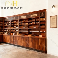 Vitrine à tabac en bois sur mesure, éclairage, aménagement de magasin de cigares, meubles en gros, fumée