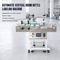 Machine d'étiquetage verticale automatique électrique pour bouteilles rondes (cosmétiques/shampoings) – Unité de ligne de production pour étiquettes simples/doubles