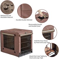 Niche pliable en métal pour chiens de petite taille, abri d'intérieur avec couvercle pour chats et chiens, panier à Double porte pour chiots