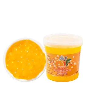 1.3kg vente en gros chine taiwan saveur de fruits frais orange popping boba gelée perles fabrication d'ingrédients de thé à bulles