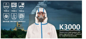 Vêtements de protection chimique Combinaisons à manches longues Combinaison <span class=keywords><strong>anti</strong></span>-rayonnement Combinaison de protection revendeur - Product Image 4