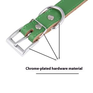 <span class=keywords><strong>Collar</strong></span> de lujo moderno para perro, patrón sólido, cuero de vaca grueso con decoración de cinta directa de fábrica, para perros grandes y gatos - Product Image 4