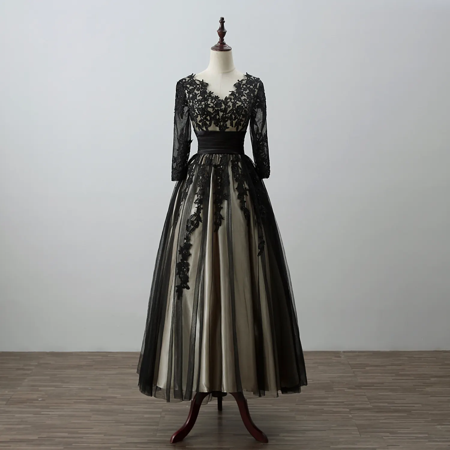 Robe de demoiselle d'honneur en tulle noir, robe courte de fille avec motifs floraux pour mariages, nouvelle collection