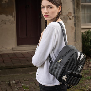 Mochila Loungefly Personalizada de <span class=keywords><strong>Wednesday</strong></span> <span class=keywords><strong>Addams</strong></span>, Mochila Infantil de la Familia <span class=keywords><strong>Addams</strong></span>, Mochila Escolar de Ocio para Adultos - Product Image 4