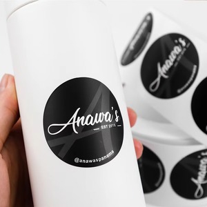 Autocollant personnalisé avec logo, vinyle imperméable, durable, étiquettes d'emballage de marque, résistant aux déchirures, résistant aux UV, autocollant d'étiquette - Product Image 1
