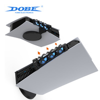 Ventilateur de refroidissement externe USB DOBE pour PS5 avec lumière bleue pour accessoires de jeu Playstation 5 - 3 ventilateurs à clipser