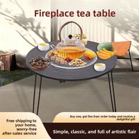 Table multifonctionnelle pour la préparation du thé, barbecue sans fumée pour la maison, foyer portable pour le camping, mobilier d'extérieur
