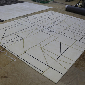 Eenvoudig Patroonontwerp Handgemaakt Tapijt Wollen Viscose Gemengd Tapijt Easy Match Designer Tapijt - Product Image 4