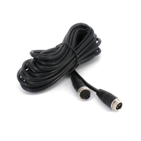 Câble de caméra étanche 3m M8 mâle-mâle, connecteur de transmission de données vidéo, corps en laiton nickelé, gaine en PVC, combinaison HITEC