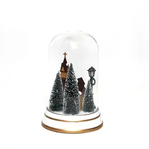 Kommerzielle Weihnachts dekorationen aufblasbare Ornamente führten Glas weihnachts kuppel mit Basis weihnachts verzierungen, um zu personalisieren