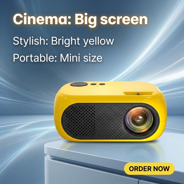 M24 Mini Home Projector Portable LED 50 Lumens 480P USB Outdoor Movie Beamer