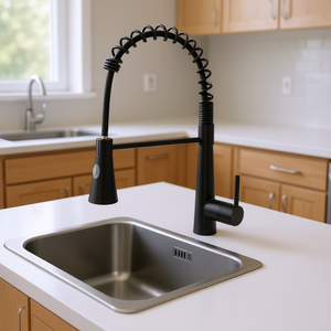 Grifo de Cocina Extraíble Moderno de Acero Inoxidable 304, Monomando, Montaje en Encimera, Acabado Negro - Product Image 2