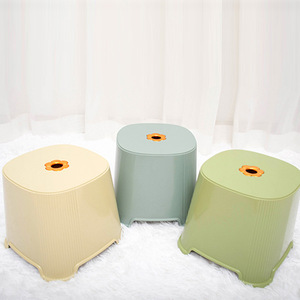 Hengfeng <b>Plastic</b> Bathroom <b>Stool</b> 275x275x235mm Modern Design For Home Use Light Green Smoky Gray Khaki Yellow - Product Image 2