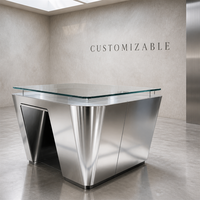Vitrine de présentation de bijoux en verre de luxe sur mesure avec éclairage LED pour comptoir de kiosque de centre commercial destiné aux magasins de diamants
