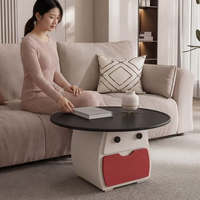 Table basse ronde de style moderne, convertible, en bois massif, avec rangement, pour salon, meubles de maison contemporains