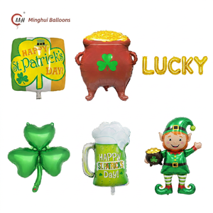 St. <span class=keywords><strong>Patrick</strong></span>'s Day Kleeblatt-Folienballon, Leprechaun Glücksklee-Ballon, Irische St. <span class=keywords><strong>Patrick</strong></span> Party Dekoration - Product Image 1