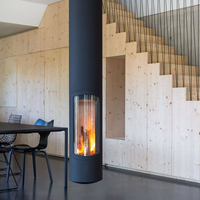 Poêle à bois suspendu au design moderne pour le chauffage du bois de chauffage et des granulés Meuble de cheminée élégant