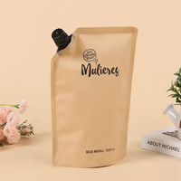 Pochette en plastique refermable personnalisée avec fond debout Doypack pour aliments pour bébés, smoothies, jus, boissons, emballage liquide