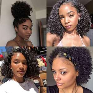 Paquetes <span class=keywords><strong>de</strong></span> Cabello Indio Virgen 100G sin Trama Rizado Afro Kinky a Granel para <span class=keywords><strong>Trenzas</strong></span> Afroamericanas 16 Pulgadas en Stock - Product Image 4