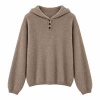 Pull à capuche en cachemire doux et moelleux de style coréen, tricoté, décontracté, adapté au travail, polyvalent