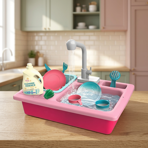 Kids Toddler Plastic Washing <b>Sink</b> Game Pretend Play Wash Basin <b>Toy</b> for 2-4 Years - Product Image 1