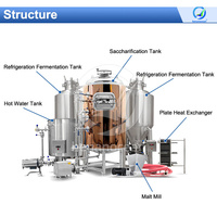 Système de brassage OCEAN 1bbl 2bbl 7bbl Petit équipement de brassage électrique 150L 500L Usine de brassage de bière clé en main