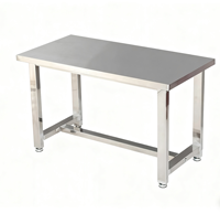 Table de travail en acier inoxydable 201/304, revêtement en poudre de qualité alimentaire, pieds réglables en hauteur, vente directe d'usine, cuisine commerciale