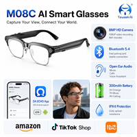 Gafas Inteligentes M08C con IA, Cámara de 8MP, Video 1080P, Transferencia WiFi 54, IPX4, para Viajes al Aire Libre, Deportivas