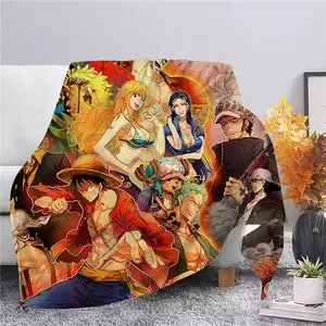 Anime um pieced Luffy 3D Impresso Cobertores De Flanela De Pelúcia Adulto Home Office Sofá De Viagem Lavável Casual Estudante Cobertor 02