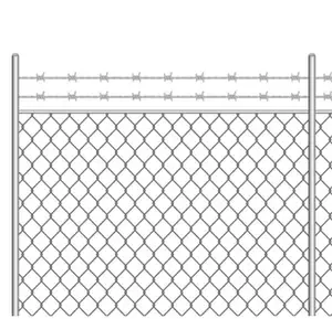 Galvanized Steel Chain Link Fabric Industry Wire Fence Chain Link Farm Chain Link Fence with Barbed Top Barbed Wire