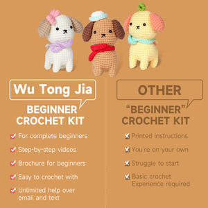 Kit de crochet pour chien fait main avec fil végétal bricolage tricot Amigurumi crochet artisanat comprend motif vidéo pour poupée de fil de chiot - Product Image 5