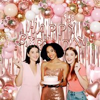 Ensemble de ballons d'anniversaire en or rose pour la décoration de fête d'anniversaire