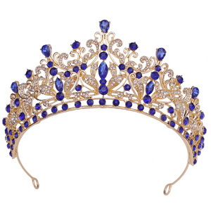 Tiara per Capelli da Sposa di Alta Qualità, Corona Nuziale con <span class=keywords><strong>5</strong></span> Cristalli Colorati per Matrimonio, Fidanzamento, Anniversario - Produzione Diretta - Product Image 4