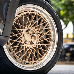Jantes forgées rétro en deux parties en maille 6061-T6 avec lèvres usinées dorées pour Volvo BMW Audi <span class=keywords><strong>Station</strong></span> <span class=keywords><strong>Wagon</strong></span> - Product Image 2