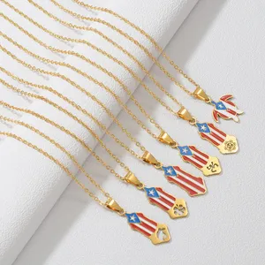 1PC Collar con Colgante <span class=keywords><strong>de</strong></span> Tortuga y Bandera <span class=keywords><strong>de</strong></span> San <span class=keywords><strong>Juan</strong></span>, Puerto Rico, para Mujeres y Niñas, Joyería <span class=keywords><strong>de</strong></span> Hibisco y Rana <span class=keywords><strong>de</strong></span> PR # 575962 - Product Image 3