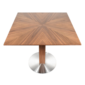 2025 mới thương mại kim loại đồ nội thất nhà hàng cà phê cửa hàng thép không gỉ Hạt gỗ màu bàn ăn - Product Image 2