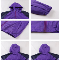 Veste coupe-vent à capuche pour la randonnée, la course à pied et les activités de plein air en hiver, manches longues, 100% nylon, coupe-vent de football
