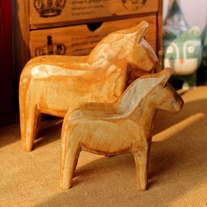 Caballo <span class=keywords><strong>Dala</strong></span> de madera hecho a mano, 2 piezas/juego, arte folclórico nórdico, estilo natural, decoración para el hogar, figura decorativa - Product Image 4