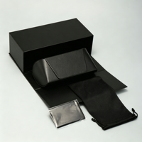 Boîtes d'emballage personnalisées pour lunettes de soleil, étui à lunettes, pochette, logo personnalisé, sacs noirs pour lunettes, ensemble d'emballage de luxe pour lunettes de soleil