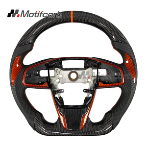for Honda Civic 10-th generation 2016-2021 Type-R FK8 Si Coupe CR-V Customized Orange Trim Sport Carbon Fiber Steering Wheel - Product Image 1