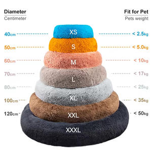 Fabrikant 'S Groothandel Luxe Pluche Huisdier <span class=keywords><strong>Bed</strong></span> Zacht Rond Kussen Voor Katten En Honden In Roze Grijs Wit - Product Image 4