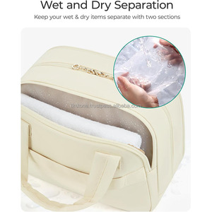 Nueva bolsa de maquillaje de viaje de nailon portátil impermeable a la moda para mujer, almacenamiento de artículos de tocador cosméticos de mano, cremallera de capacidad de 9.6L - Product Image 6