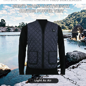 Men's Winter Smart Casual Lightweight Puffer Vest <b>Duck</b> Filled Zipper Custom Logo Sleeveless Waterproof Eco-Friendly Outerwear - Product Image 2