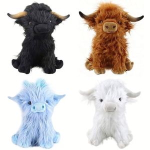 25cm Simulation Highland Cow Plush Animal Doll <b>Soft</b> <b>Stuffed</b> PP Cotton Kawaii Kids Baby Birthday Gift <b>Toy</b> - Product Image 1
